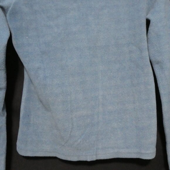 UB JEANS | Striped Light Blue Fleece V-Neck Long Sleeve Shirt W/ Sleeve Pocket - Picture 14 of 15